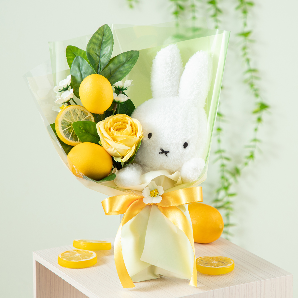 Flower Miffy ほわほわぬいぐるみブーケ れもん | ミッフィーのお花屋