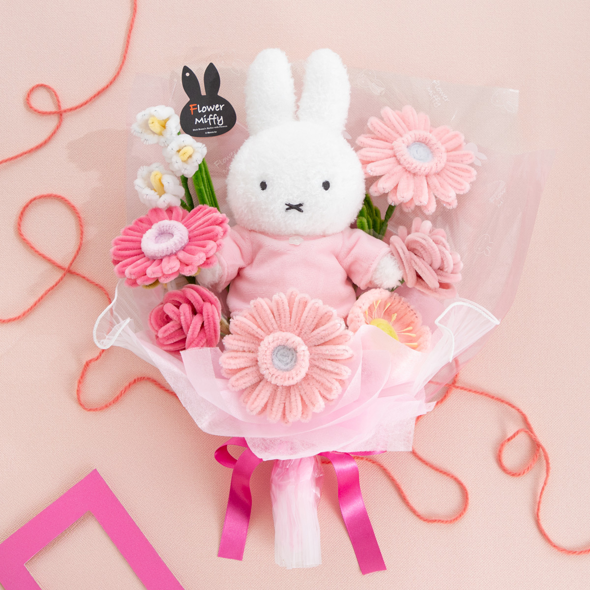 Flower Miffy ほわほわフラワーぬいぐるみブーケ ピンク | ミッフィー