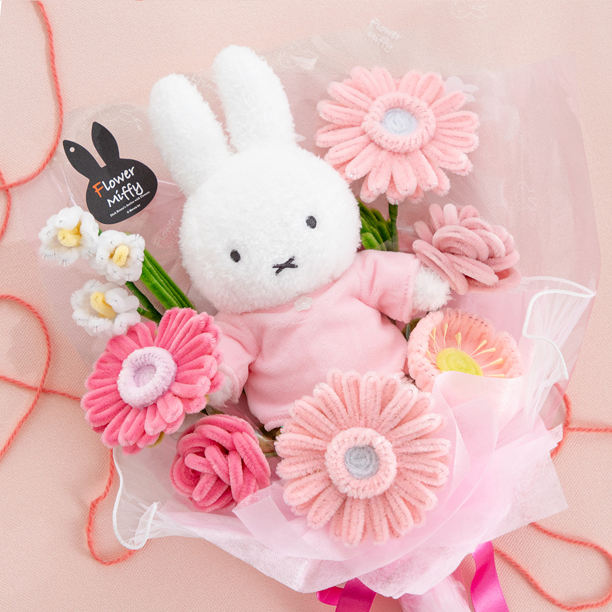Flower Miffy ほわほわフラワーぬいぐるみブーケ ピンク | ミッフィー