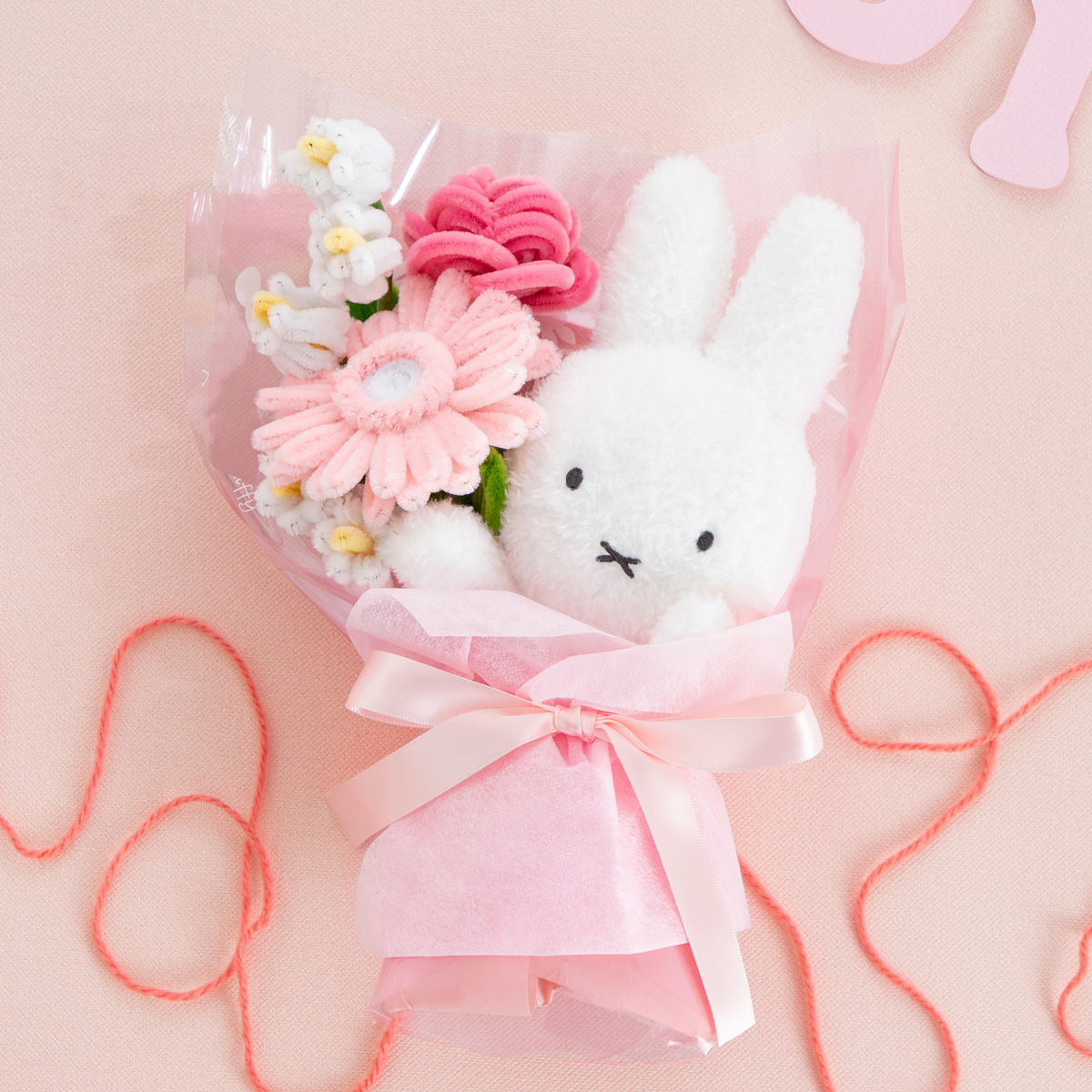 Flower Miffy ほわほわぬいぐるみブーケ ほわほわフラワー ピンク
