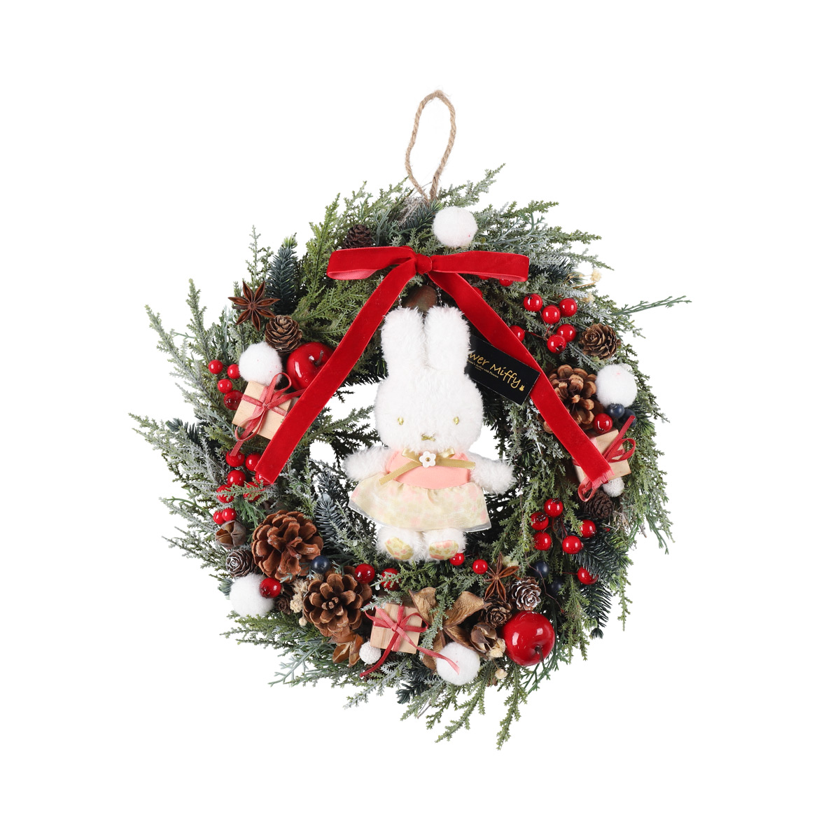 予約商品：クリスマス】Flower Miffy クリスマスリース ほわほわ