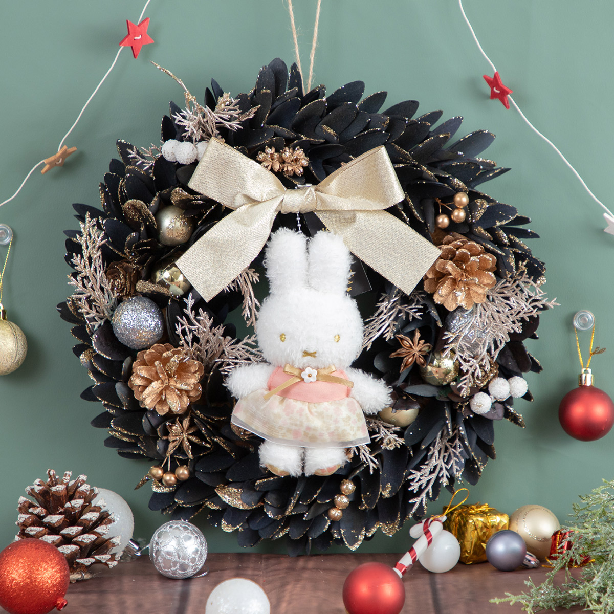 予約商品：クリスマス】Flower Miffy クリスマスリース ほわほわ