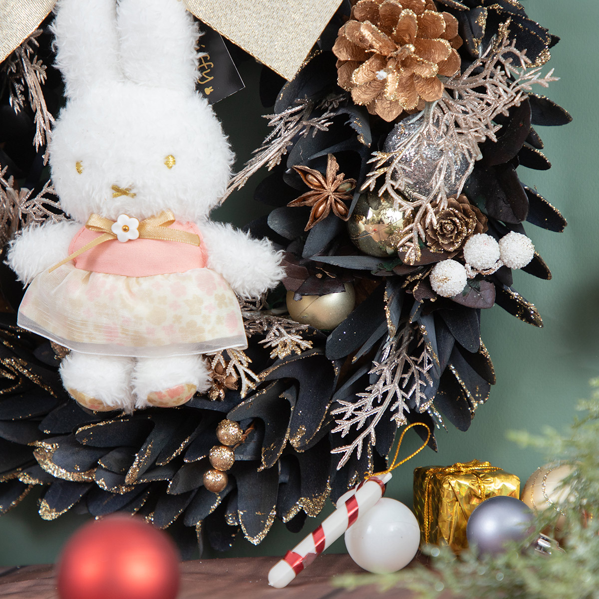 予約商品：クリスマス】Flower Miffy クリスマスリース ほわほわ