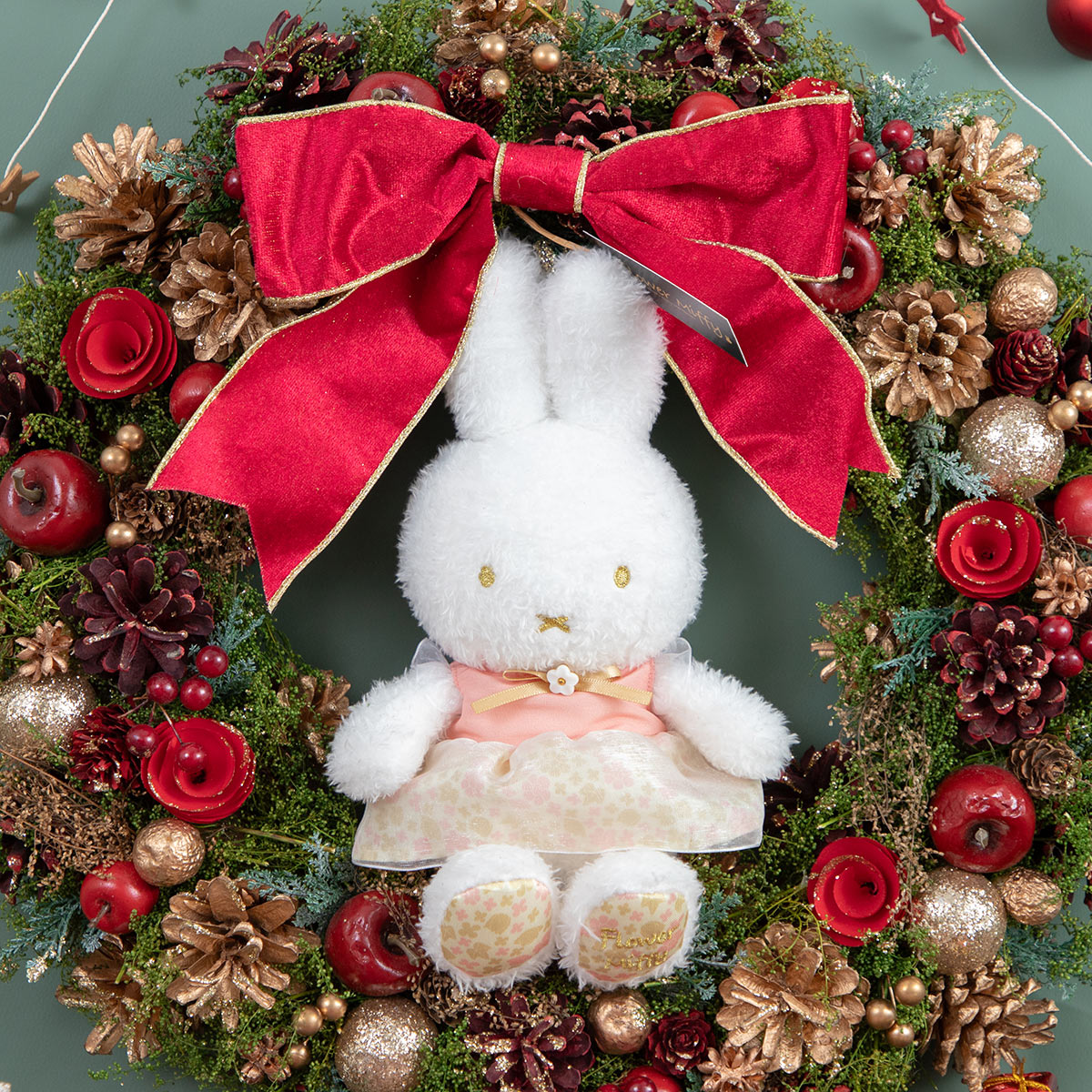 Merry Christmas 2023 ホプシーのクリスマスリース　33cm 予約商品：クリスマス】Flower Miffy スペシャルリース ほわほわ