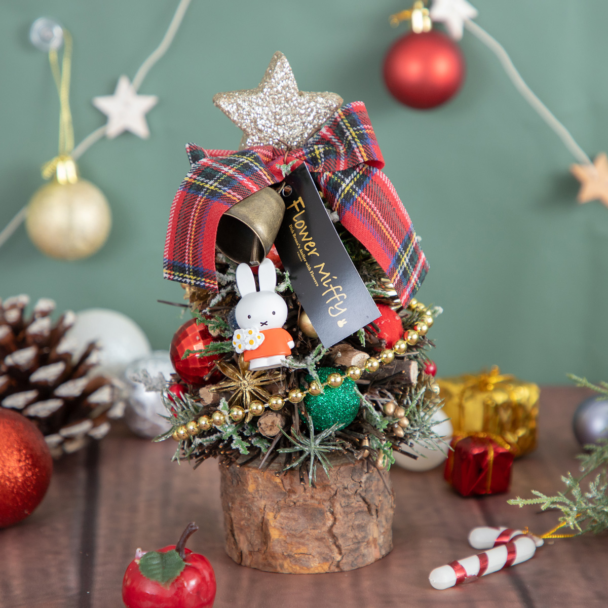 予約商品：クリスマス】Flower Miffy クリスマスツリーオブジェ