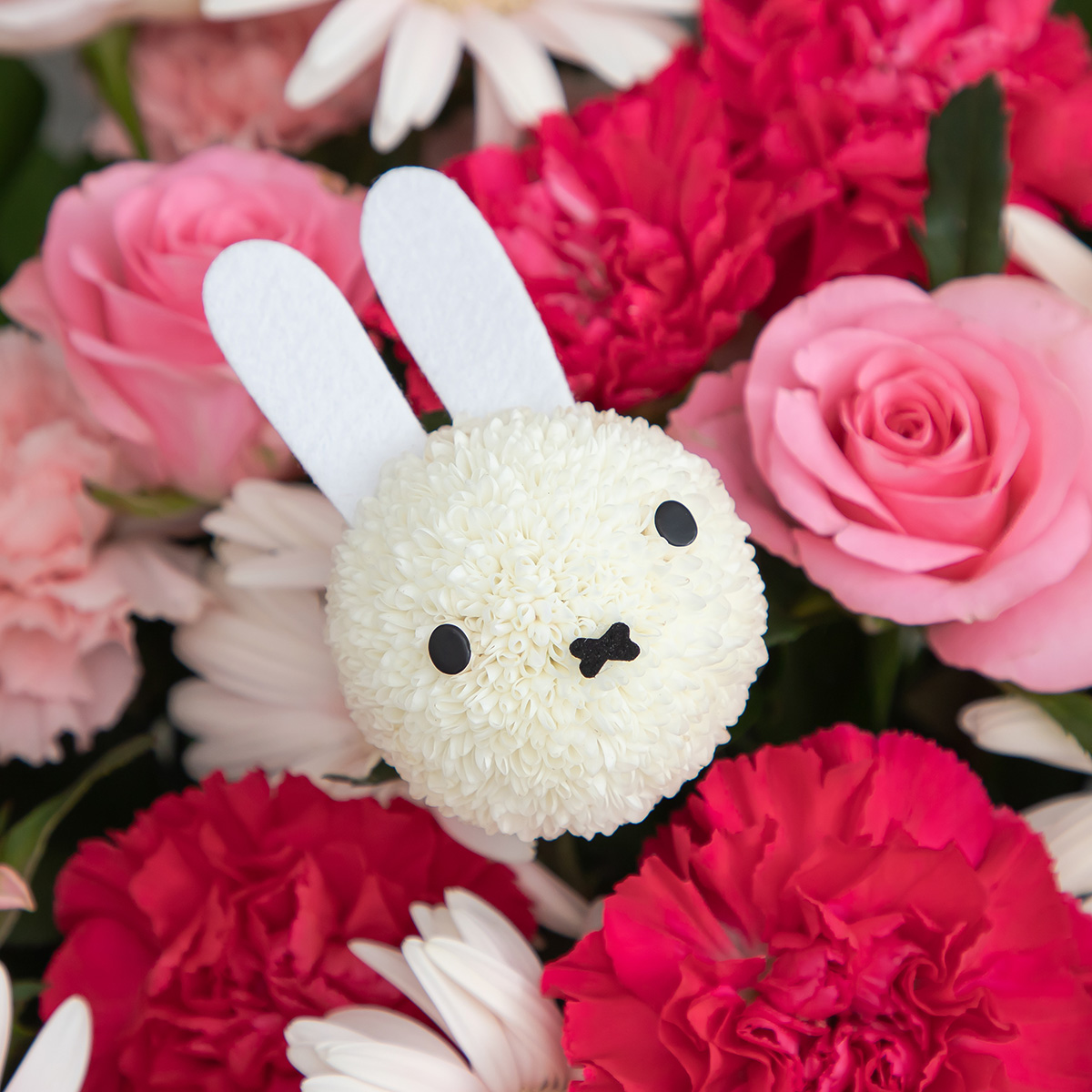 直送商品D】Flower Miffy ミッフィーマムテーブルアレンジ ピンク