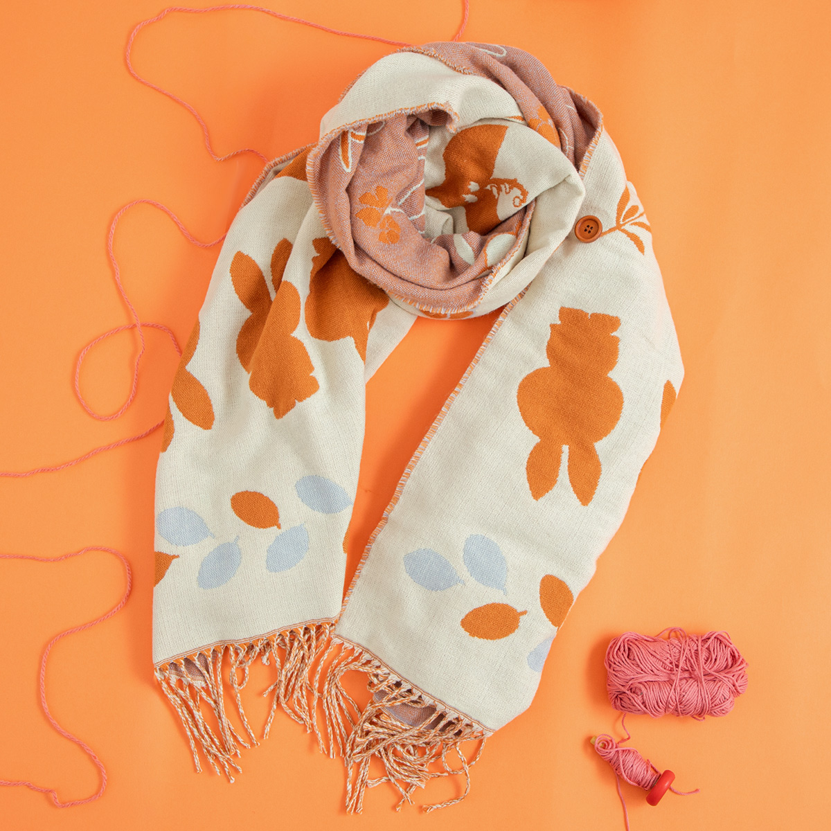 Flower Miffy ストール Floral Stripes アイボリー | ミッフィーのお