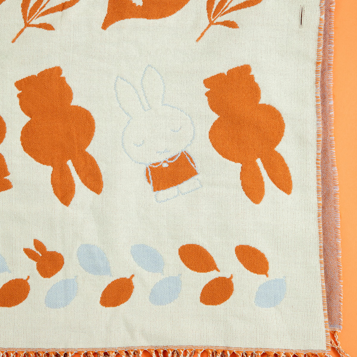 Flower Miffy ストール Floral Stripes アイボリー | ミッフィーのお