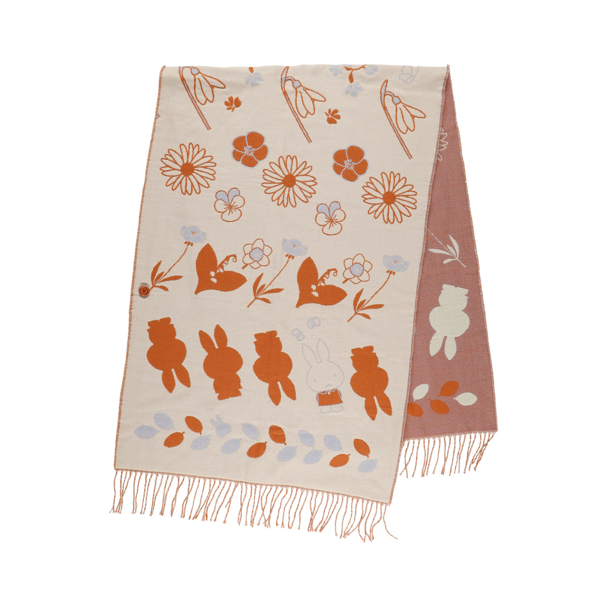 Flower Miffy ストール Floral Stripes アイボリー | ミッフィーのお