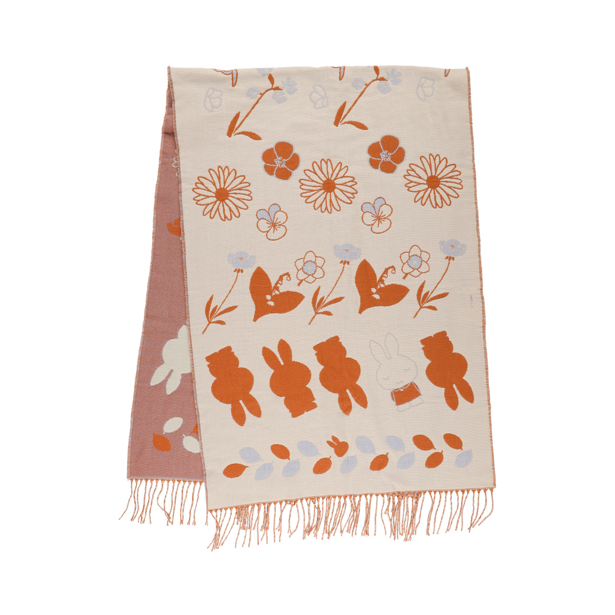 Flower Miffy ストール Floral Stripes アイボリー | ミッフィーのお