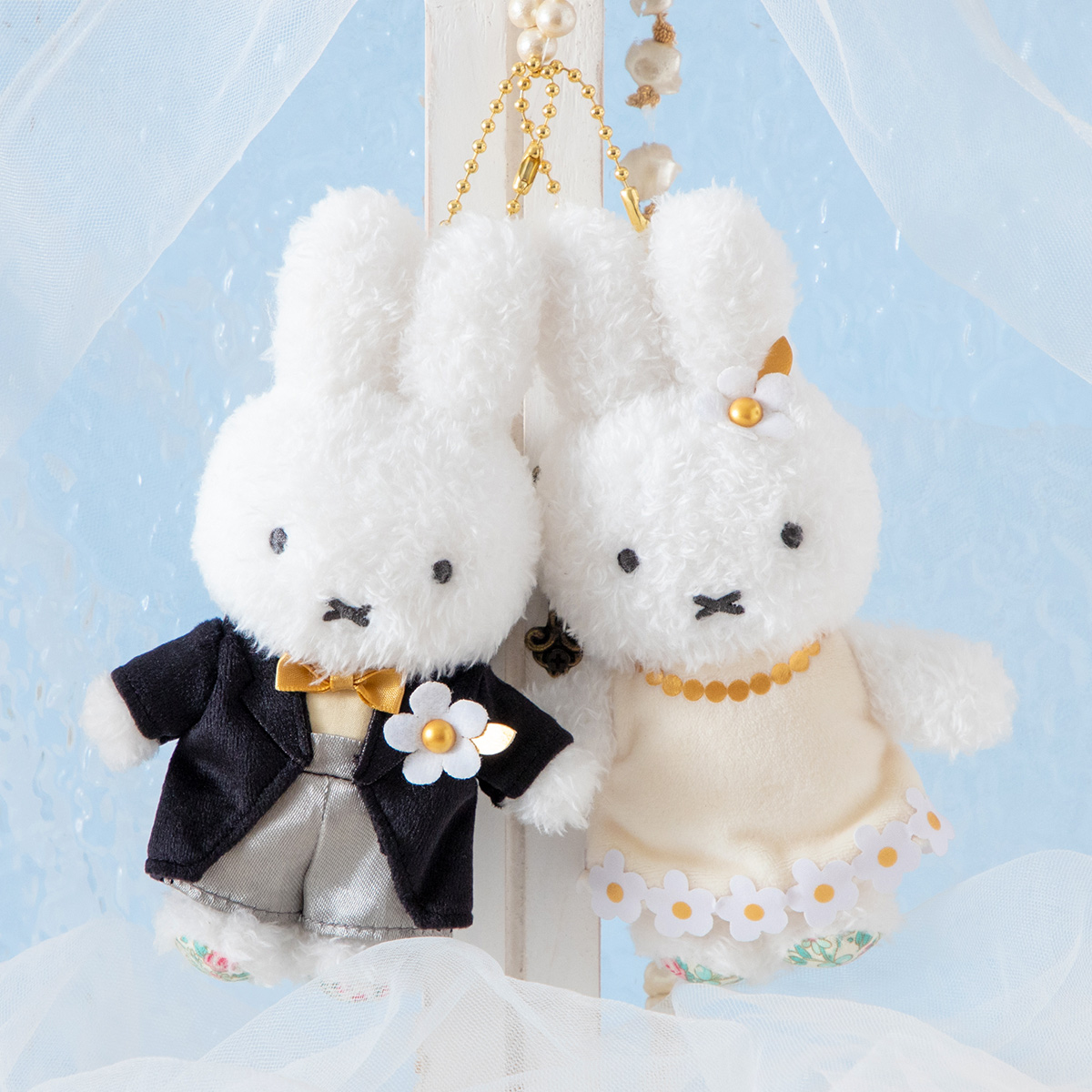 Flower Miffy ほわほわウェディングペアマスコット アートフラワー