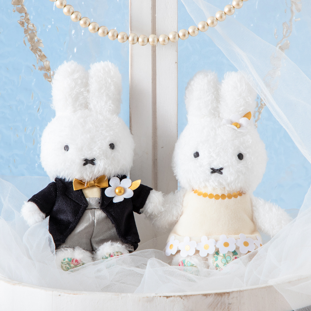 Flower Miffy ほわほわウェディングペアマスコット アートフラワー