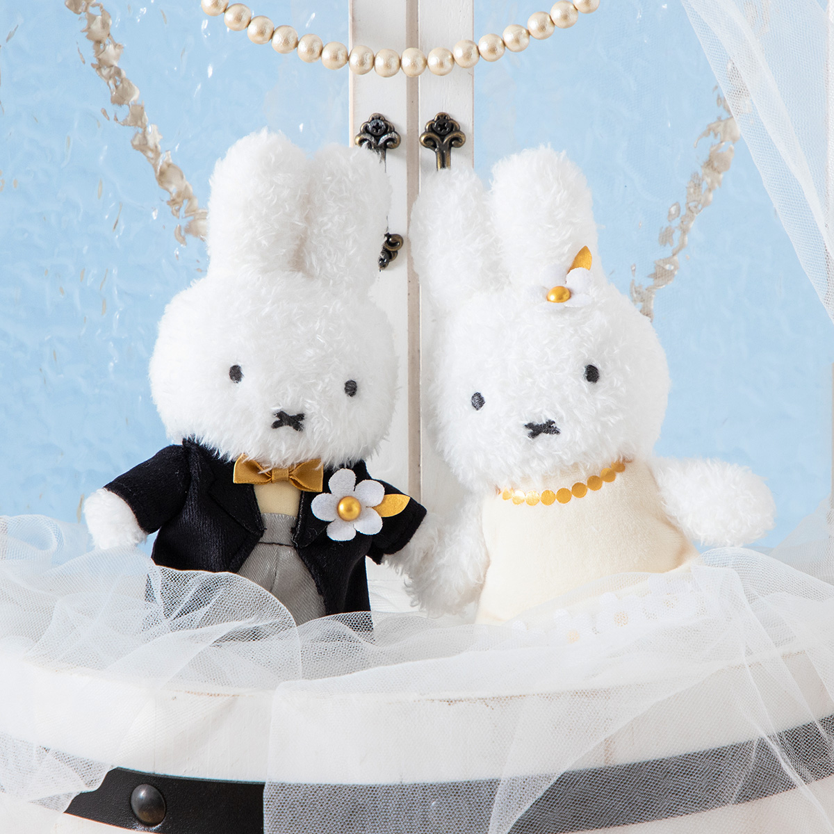 Flower Miffy ほわほわウェディングペアマスコット アートフラワー